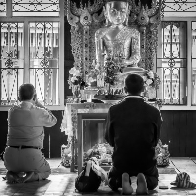 Forgive us Budha in  Pagoda Inle_
