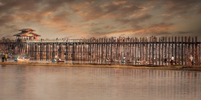 Sun set from U Pain Bridge Mandalay